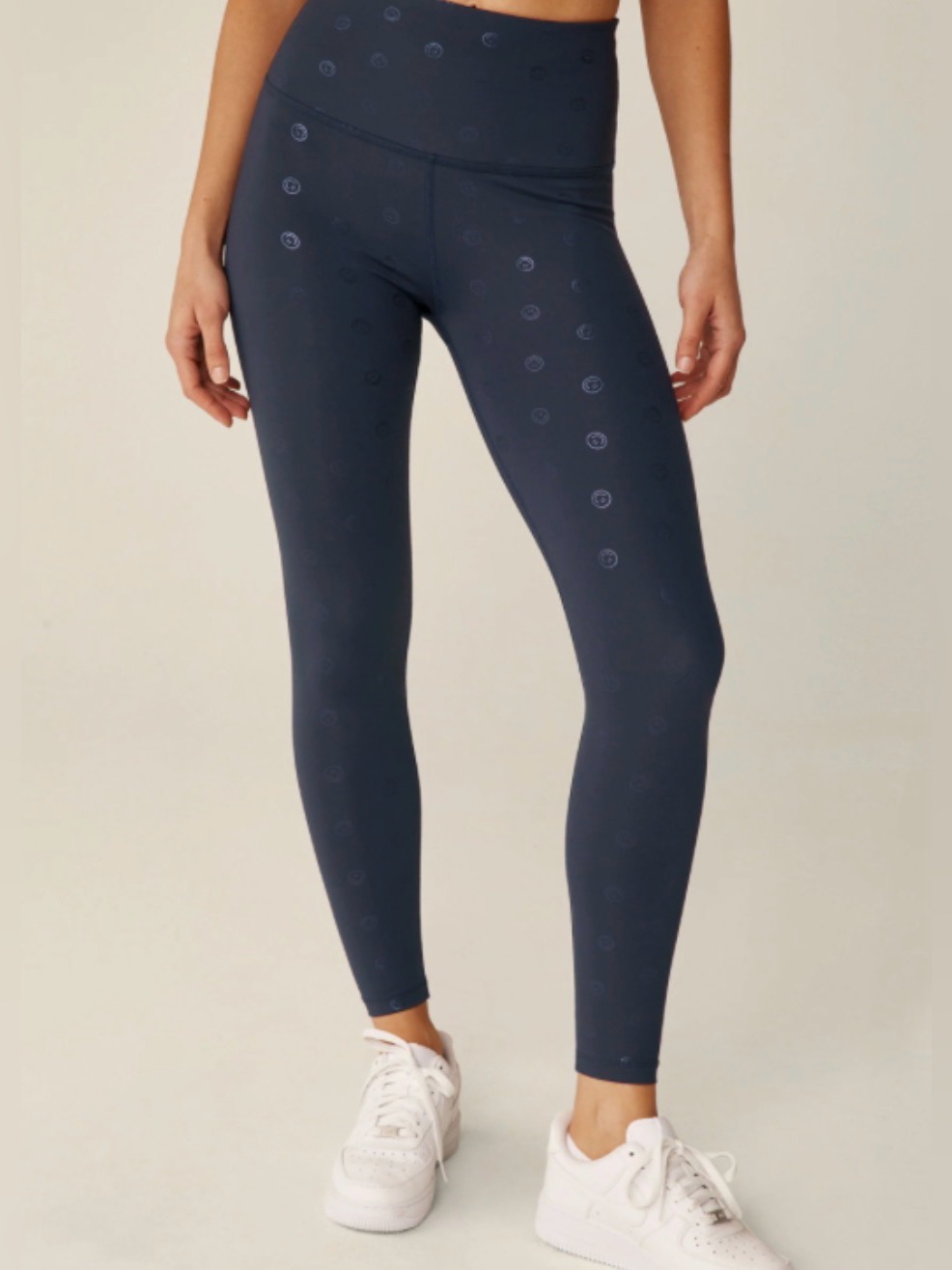 Beyond Yoga Navy High-Rise Leggings With Happy Faces